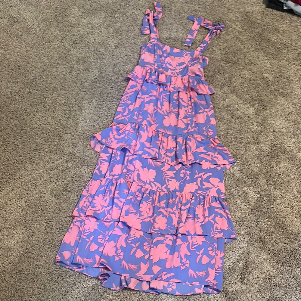 Buddy Love Purple and Pink Floral Maxi Dress